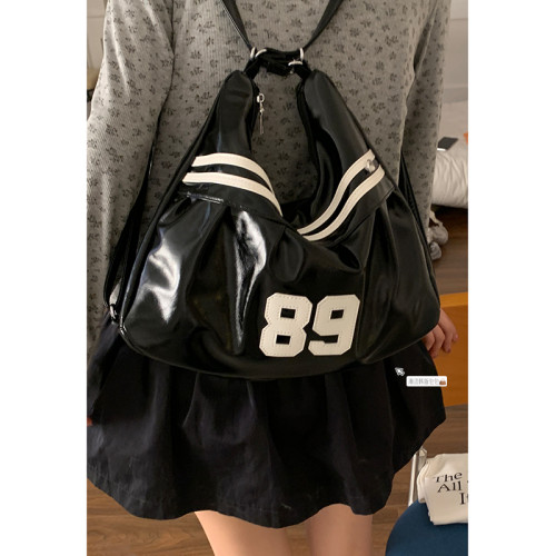 千禧風包包女2025新款潮小衆時尚雙肩後後背包大容量單肩托特包通勤包