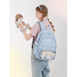 AORDA 痛包雙肩大容量書包初中女生藍色後後背包學生黨二次元40cm娃包