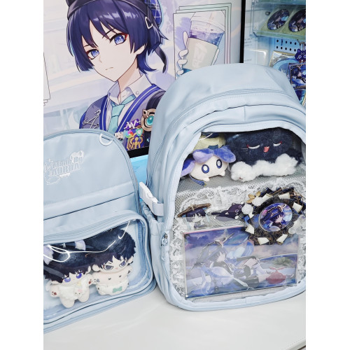 AORDA 痛包雙肩大容量書包初中女生藍色後後背包學生黨二次元40cm娃包