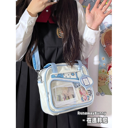 日系漫畫痛包少女學生百搭單肩手提斜後後背包穀子展示袋JK洛麗塔透明