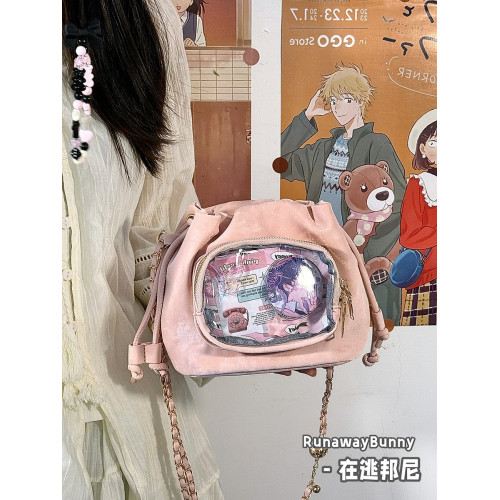 日常基礎二次元水波紋透明通勤單肩斜後後背包穀子吧唧小食量痛包娃包 日常基礎二次元水波紋透明通勤單肩斜後後背包穀子吧唧小食量痛包娃包