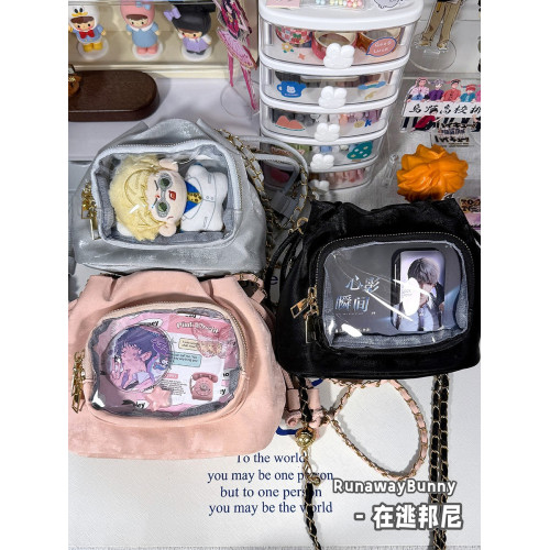 日常基礎二次元水波紋透明通勤單肩斜後後背包穀子吧唧小食量痛包娃包 日常基礎二次元水波紋透明通勤單肩斜後後背包穀子吧唧小食量痛包娃包