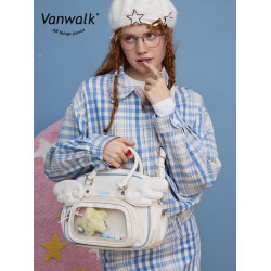 VANWALK幸運星 品牌原創少女中小食量吧唧痛包書包日常通勤雙肩包