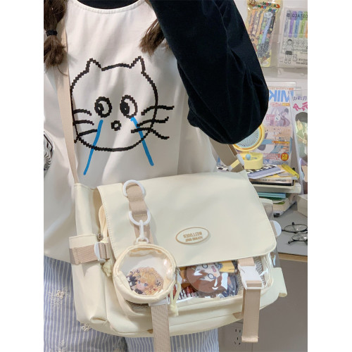 包包學生黨二次元斜後後背包女初中學生高顔值單肩挎包通勤補習袋痛包