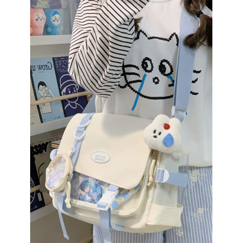 包包學生黨二次元斜後後背包女初中學生高顔值單肩挎包通勤補習袋痛包
