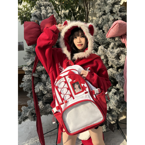 梁拌泡菜LBPC貓咪痛包雙肩包原創設計二次元休閒百搭可愛學生書包