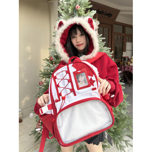 梁拌泡菜LBPC貓咪痛包雙肩包原創設計二次元休閒百搭可愛學生書包