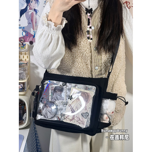原創日常基礎款透明穀子吧唧痛包校園百搭10cm15cm娃包二次元斜背 原創日常基礎款透明穀子吧唧痛包校園百搭10cm15cm娃包二次元斜背
