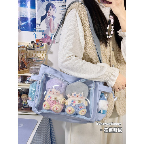 原創日常基礎款透明穀子吧唧痛包校園百搭10cm15cm娃包二次元斜背 原創日常基礎款透明穀子吧唧痛包校園百搭10cm15cm娃包二次元斜背