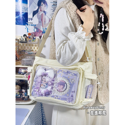 原創日常基礎款透明穀子吧唧痛包校園百搭10cm15cm娃包二次元斜背 原創日常基礎款透明穀子吧唧痛包校園百搭10cm15cm娃包二次元斜背