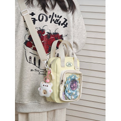 日系可愛小食量痛包女學生單肩斜背兩用包吧唧穀子娃包出行小後後背包