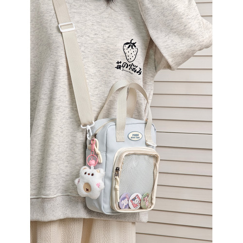 日系可愛小食量痛包女學生單肩斜背兩用包吧唧穀子娃包出行小後後背包