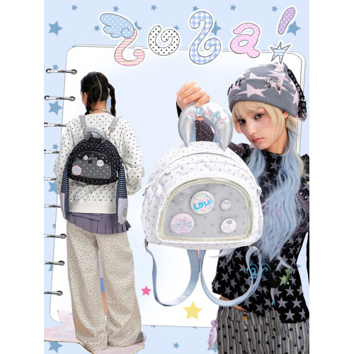 LOLA DESIGN修狗雙肩痛包 二次元吧唧後後背包女曬娃漫展學生穀子書包