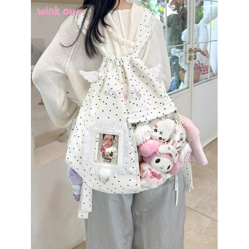 winkouv抽繩外出小痛包雙肩後後背包追星小食量日常10cm娃包可愛書包