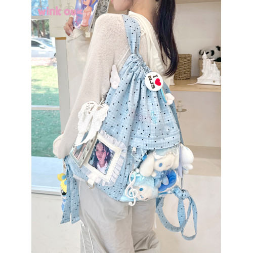 winkouv抽繩外出小痛包雙肩後後背包追星小食量日常10cm娃包可愛書包