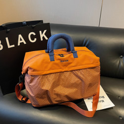 棕色短途旅行包女大容量遊泳健身包乾濕分離瑜珈包學生登機行李包