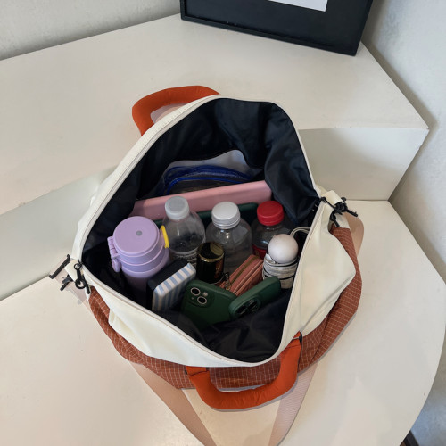 棕色短途旅行包女大容量遊泳健身包乾濕分離瑜珈包學生登機行李包