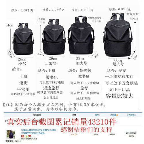 大容量雙肩包女2025新款休閒防水牛津布旅行後後背包書包電腦包登山包