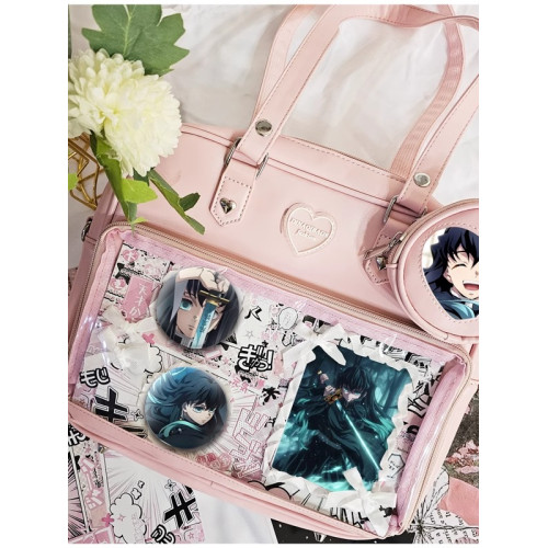 時透無一郎吧唧穀子痛包材料包紥板手提包單肩斜後後背包日系照片徽章