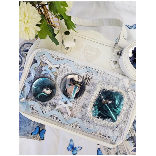 時透無一郎吧唧穀子痛包材料包紥板手提包單肩斜後後背包日系照片徽章