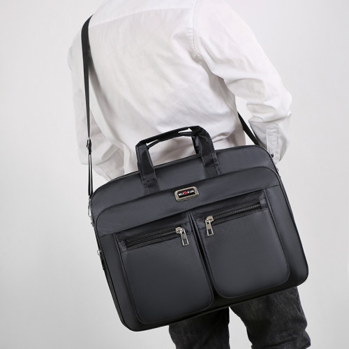 牛津布20寸男士電腦單肩包韓版商務手提後後背包超大容量休閒斜後後背包