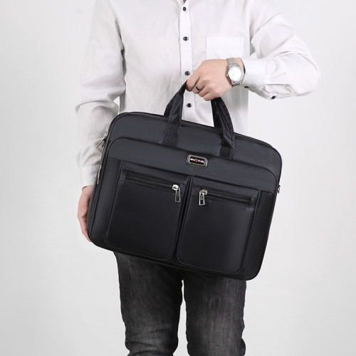 牛津布20寸男士電腦單肩包韓版商務手提後後背包超大容量休閒斜後後背包