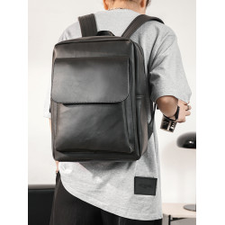 復古雙肩包男包潮牌休閒青年後後背包韓版簡約時尚旅行包竪款純色包包