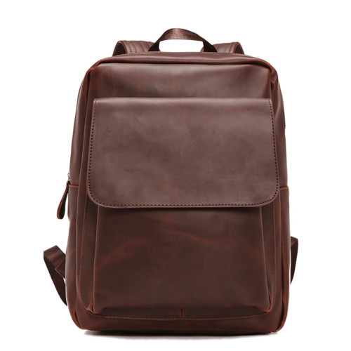 復古雙肩包男包潮牌休閒青年後後背包韓版簡約時尚旅行包竪款純色包包