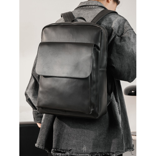 復古雙肩包男包潮牌休閒青年後後背包韓版簡約時尚旅行包竪款純色包包