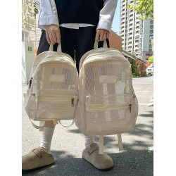 2025新款夏季男女休閒輕便戶外透氣鏤空網眼雙肩後後背包大容量書包