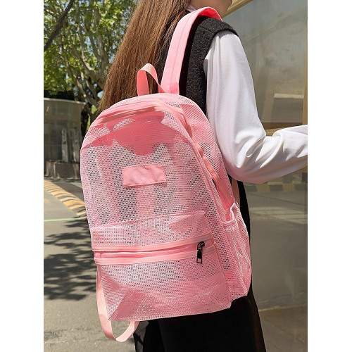 2025新款夏季男女休閒輕便戶外透氣鏤空網眼雙肩後後背包大容量書包