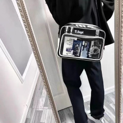 痛包雙肩包大容量通勤斜背單肩包日系二次元日常吧唧透明包後後背包男