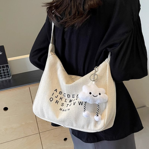 斜後後背包女2025新款帆布包大容量百搭大學生上課ins韓風通勤單肩包