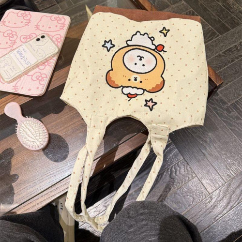 2025新款格子帆布包包女大容量新款HelloKitty通勤百搭單肩手提包