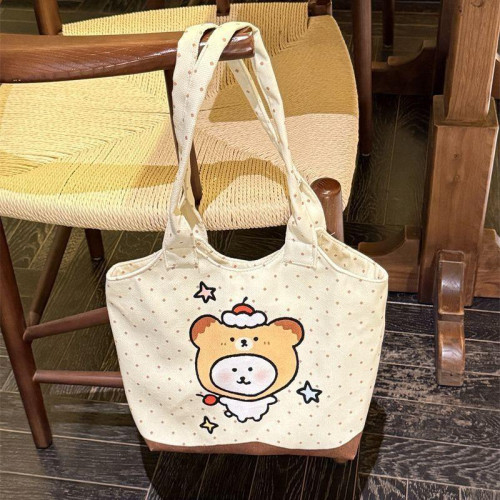 2025新款格子帆布包包女大容量新款HelloKitty通勤百搭單肩手提包