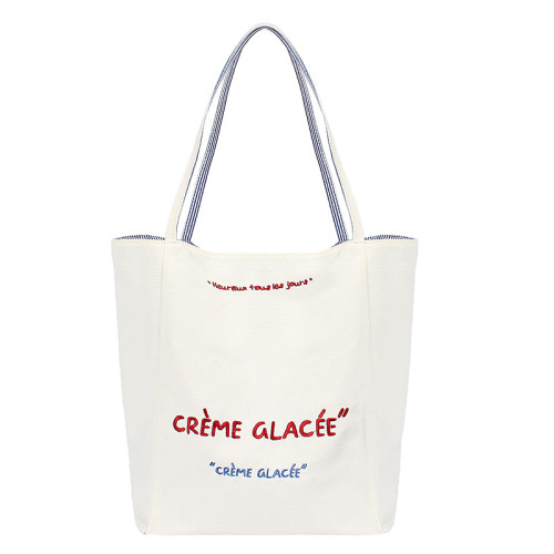 簡約女時尚敞口帆布袋韓國ins慵懶風托特包學生大容量休閒單肩包 簡約女時尚敞口帆布袋韓國ins慵懶風托特包學生大容量休閒單肩包