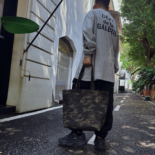 加厚迷彩無通勤托特帆布單肩包出街旅行上工健身環保袋