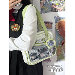 校園百搭JK二次元洛麗塔手提單肩斜後後背包PU漫畫痛包小食量紥穀吧唧