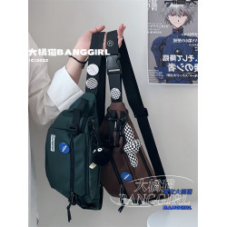 胸包男士潮流街頭斜背小後後背包女生時尚休閒日系腰包ins潮牌單肩包