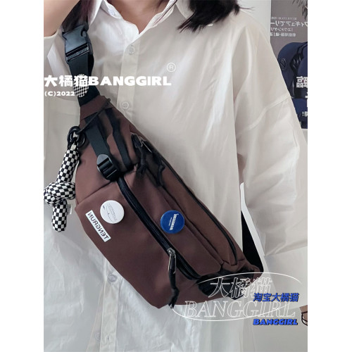 胸包男士潮流街頭斜背小後後背包女生時尚休閒日系腰包ins潮牌單肩包