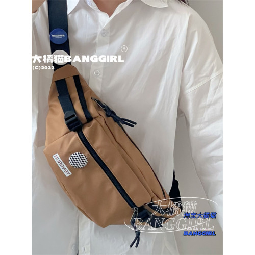 胸包男士潮流街頭斜背小後後背包女生時尚休閒日系腰包ins潮牌單肩包