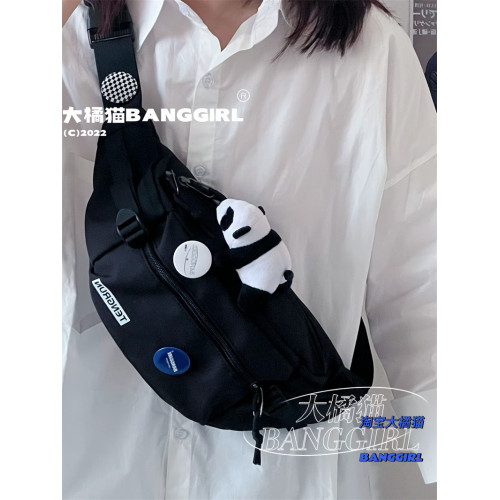 胸包男士潮流街頭斜背小後後背包女生時尚休閒日系腰包ins潮牌單肩包