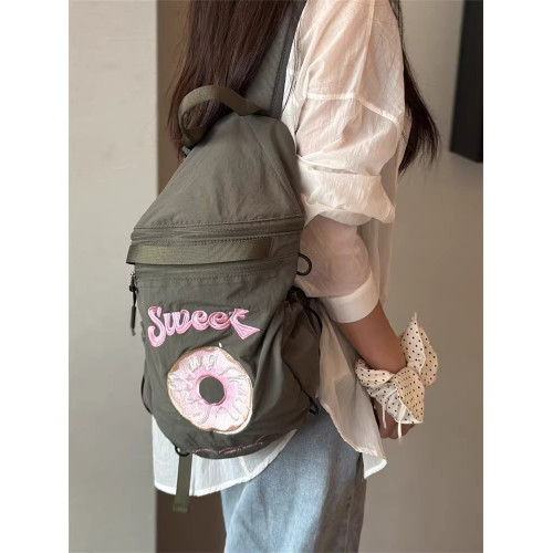 日本甜甜圈刺綉抽繩書包戶外旅行雙肩包登山包通用刺綉尼龍束口袋 日本甜甜圈刺綉抽繩書包戶外旅行雙肩包登山包通用刺綉尼龍束口袋