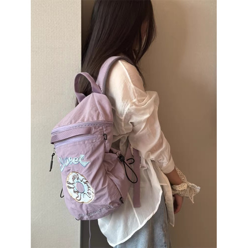 日本甜甜圈刺綉抽繩書包戶外旅行雙肩包登山包通用刺綉尼龍束口袋 日本甜甜圈刺綉抽繩書包戶外旅行雙肩包登山包通用刺綉尼龍束口袋