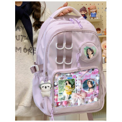 白鹿吧唧雙肩包痛包書包後後背包大容量中小學生通勤高顔值輕便百搭款