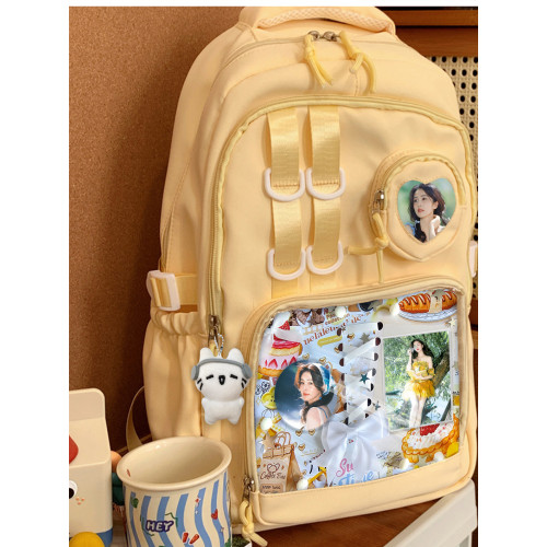 白鹿吧唧雙肩包痛包書包後後背包大容量中小學生通勤高顔值輕便百搭款