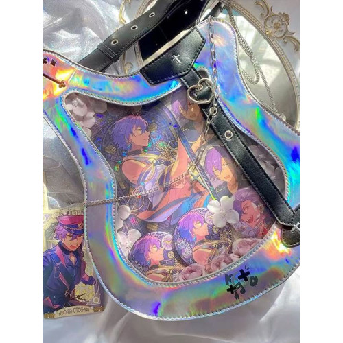 原創貝斯痛包鐳射斜背單肩寫卡包吧唧穀子紥板異形辣妹甜酷吉他包