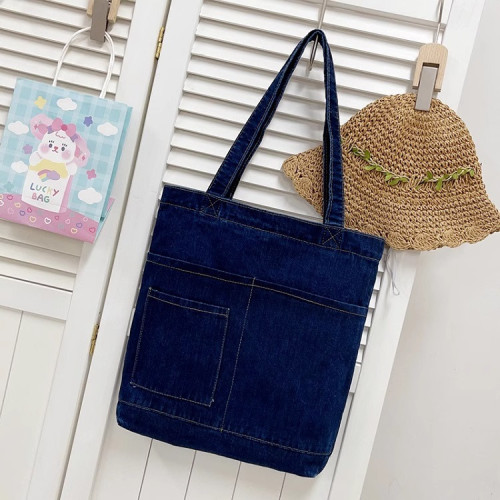 牛仔布包包女托特包手提大容量學生上課帆布袋輕便上班通勤單肩包 牛仔布包包女托特包手提大容量學生上課帆布袋輕便上班通勤單肩包