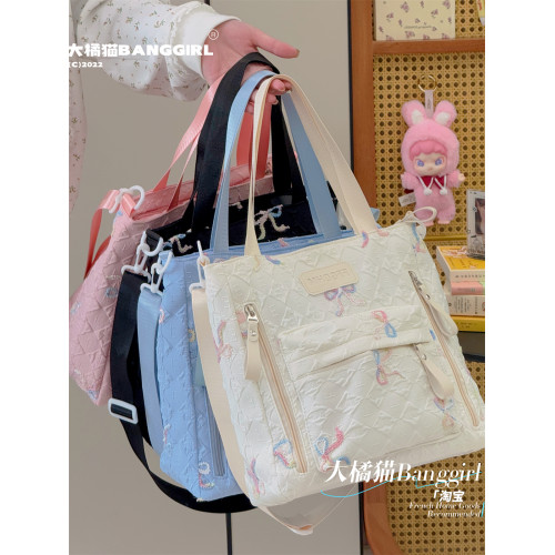 大容量手提袋日系ins百搭單肩包大學生上課通勤手拎補習袋帆布包 大容量手提袋日系ins百搭單肩包大學生上課通勤手拎補習袋帆布包