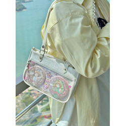 Baachoo原創小食量斜背單肩日常通勤閃閃pu皮質腋下痛包